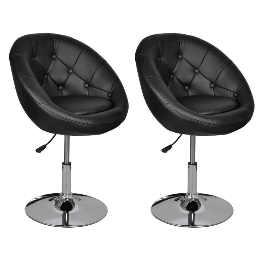 Tabourets de bar lot de 2 noir similicuir - 2