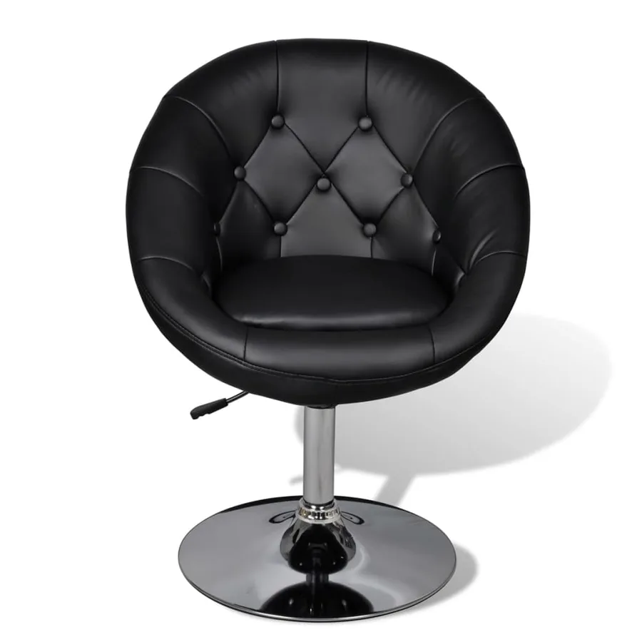 Tabourets de bar lot de 2 noir similicuir - 6