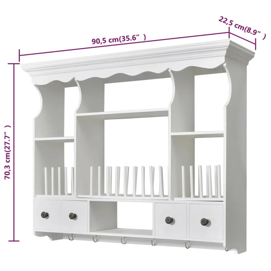 Armoire murale de cuisine en bois Blanc - 8