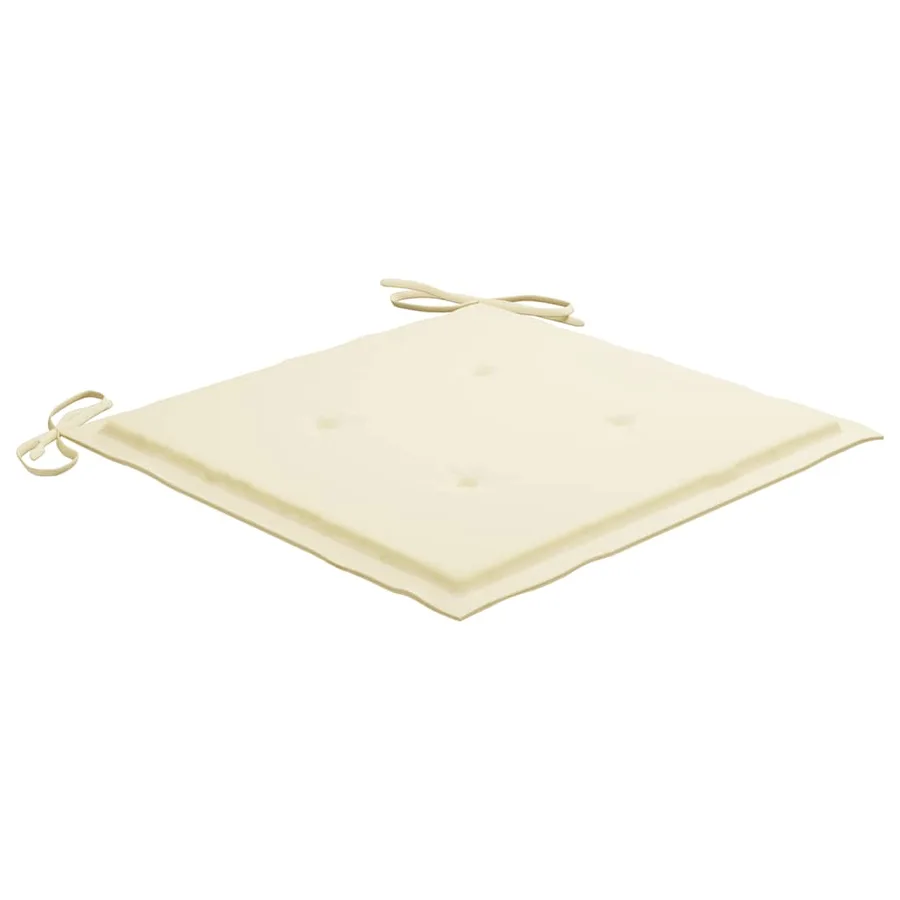 Ensemble de bistro 3pcs avec coussins crème Bois de teck massif - 15