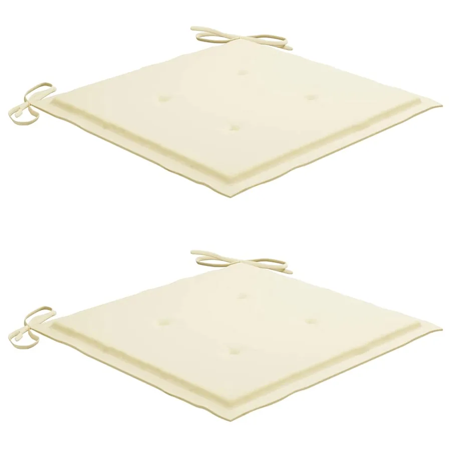 Ensemble de bistro 3pcs avec coussins crème Bois de teck massif - 8