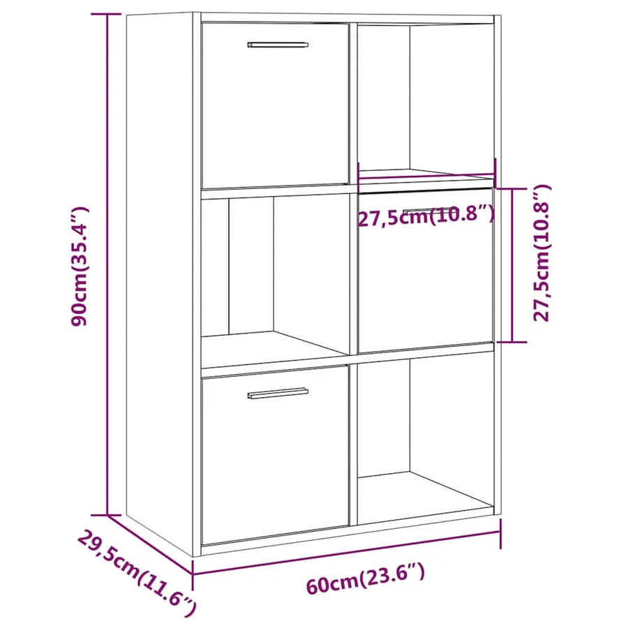Armoire de rangement Chêne fumé 60x29,5x90 cm - 10