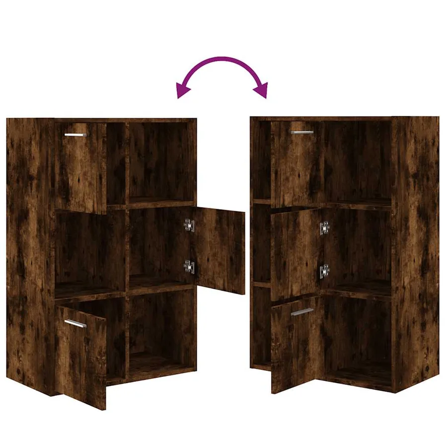 Armoire de rangement Chêne fumé 60x29,5x90 cm - 5
