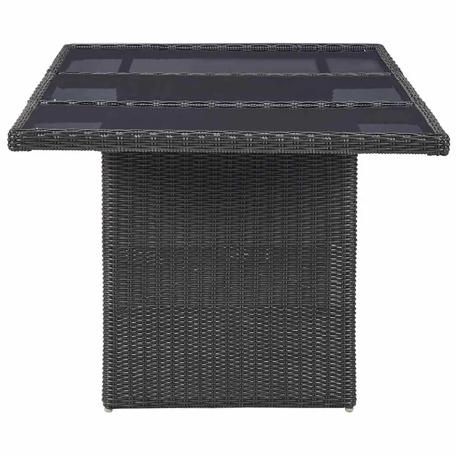Ensemble à manger de jardin 9 pcs Résine tressée Noir - 11