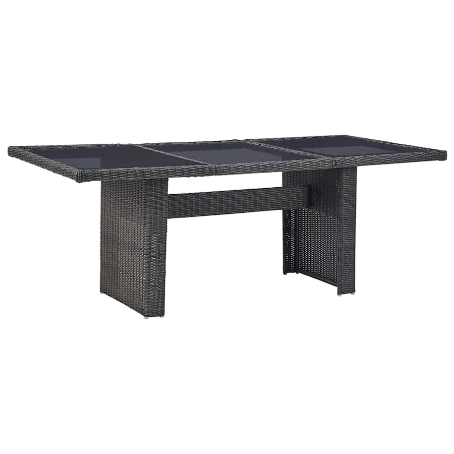 Ensemble à manger de jardin 9 pcs Résine tressée Noir - 9