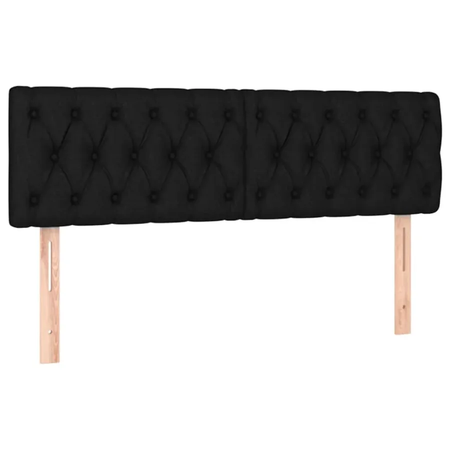 Sommier à lattes de lit avec matelas Noir 140x200 cm Tissu - 6