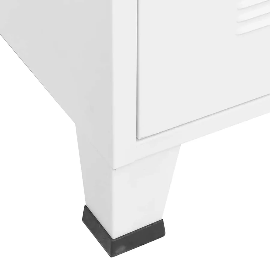 Coffre de rangement industriel Blanc 75x40x115 cm Métal - 9