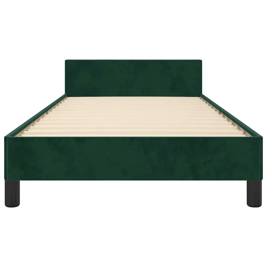 Cadre de lit sans matelas vert foncé 80x200 cm velours - 5