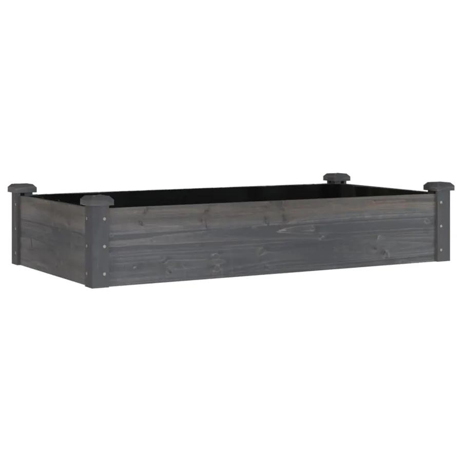 Lit surélevé de jardin doublure 120x60x25 cm bois massif sapin - 2