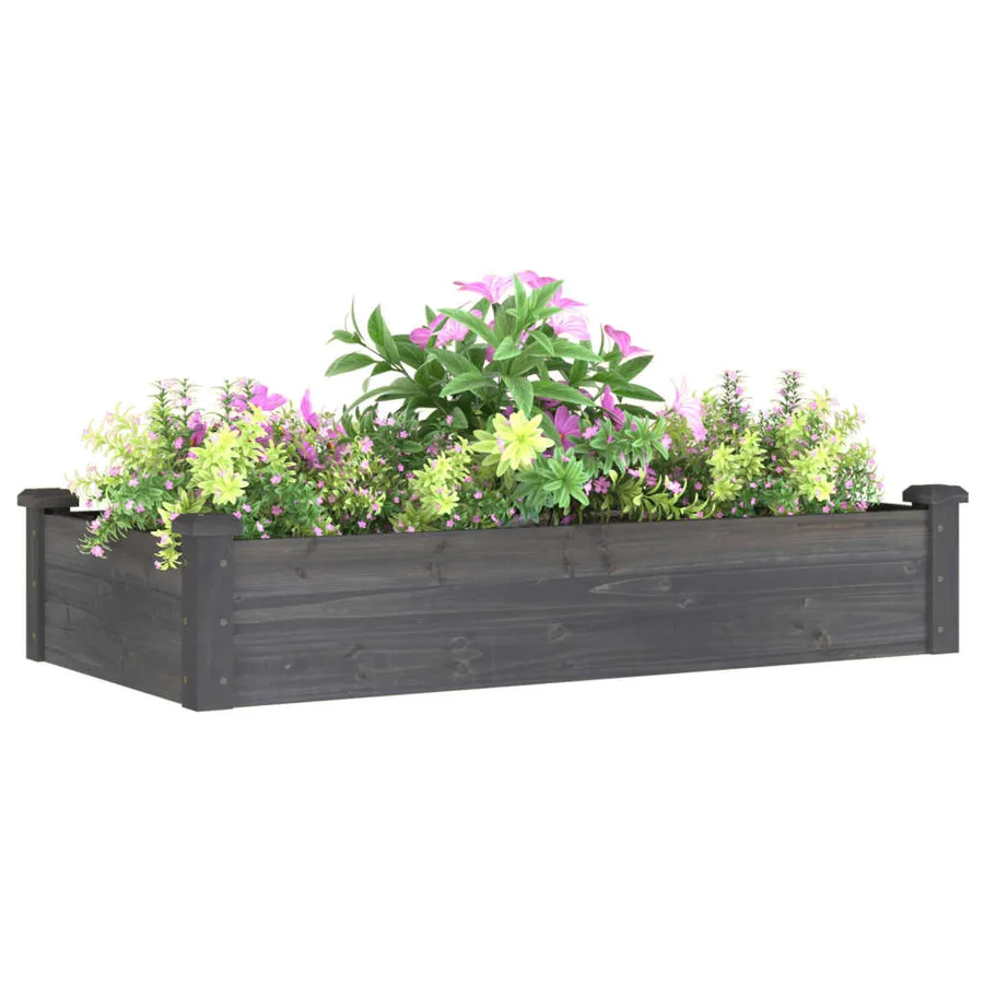 Lit surélevé de jardin doublure 120x60x25 cm bois massif sapin - 3