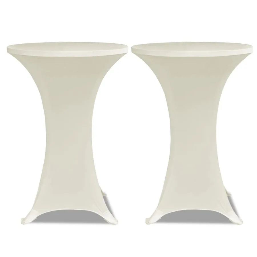 Housse de table Ø 60 cm Crème extensible 2 pcs - 2
