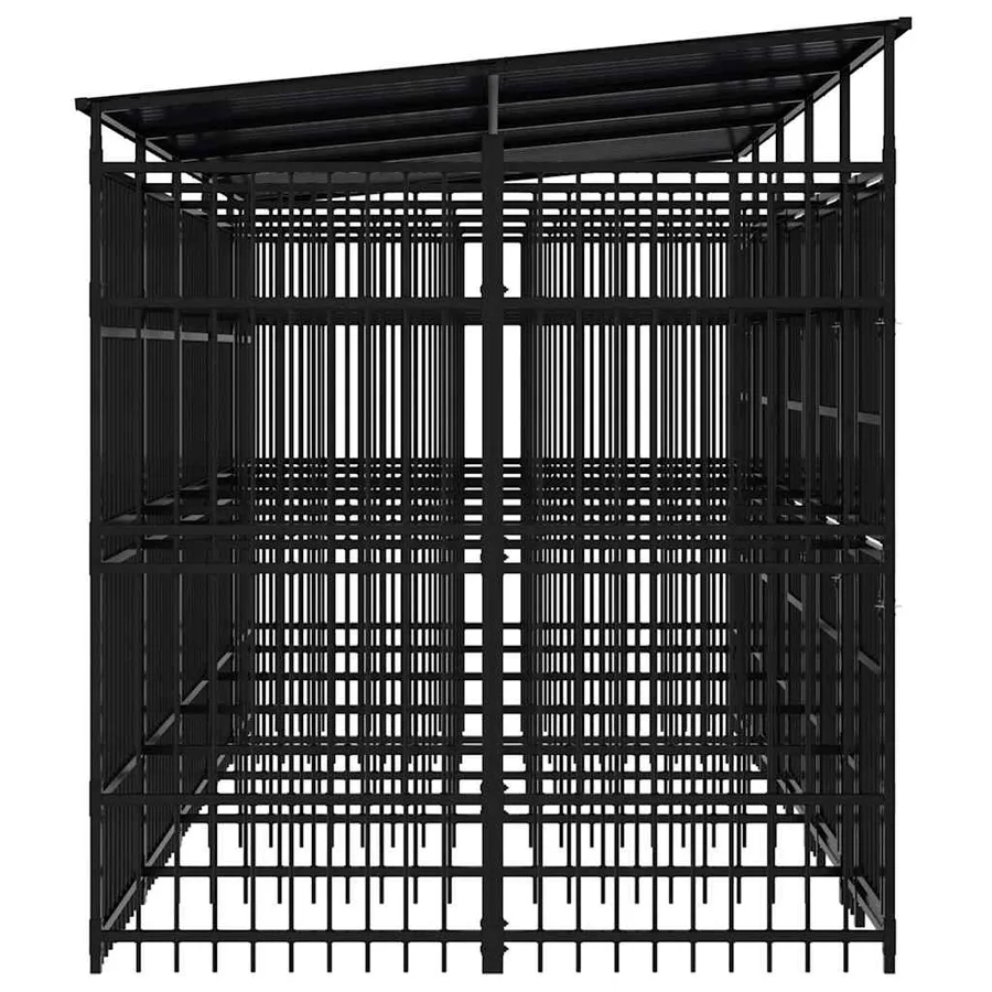 Chenil d'extérieur avec toit pour chiens Acier 9,22 m² - 6