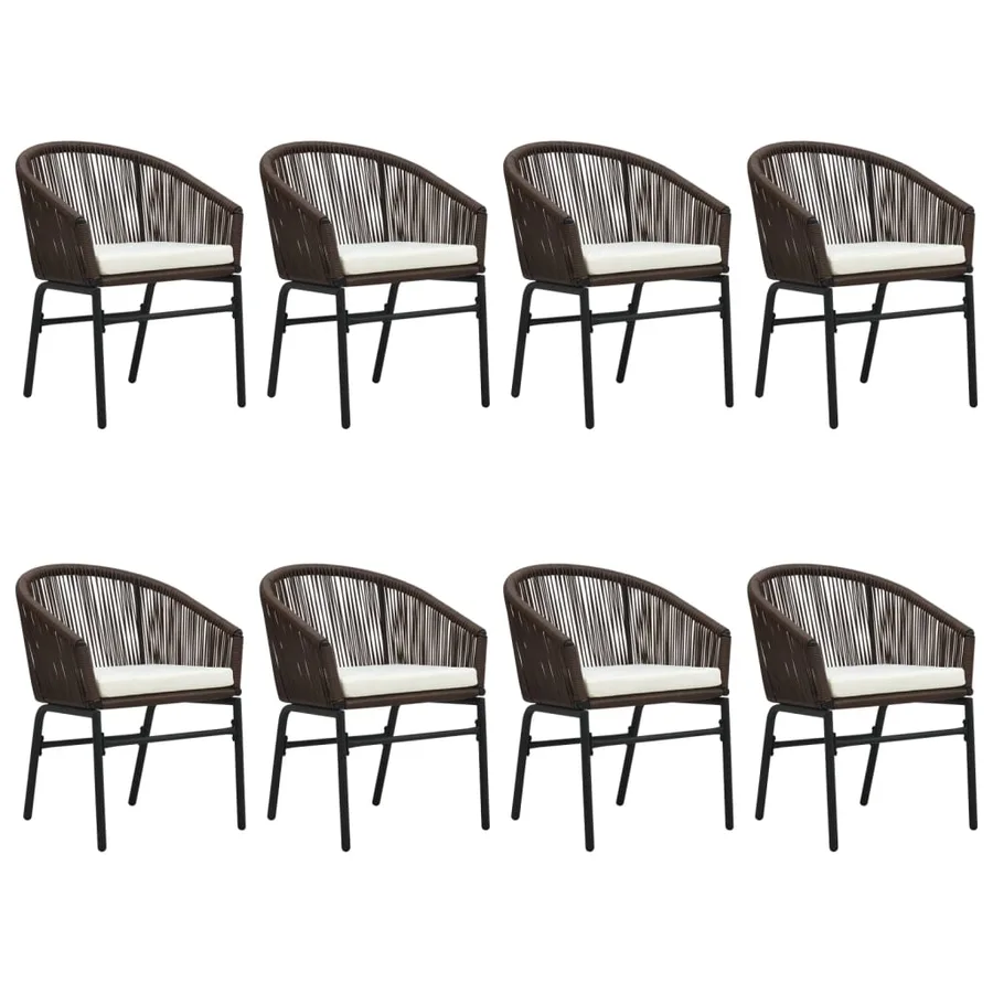 Ensemble à manger de jardin 9 pcs Marron - 3