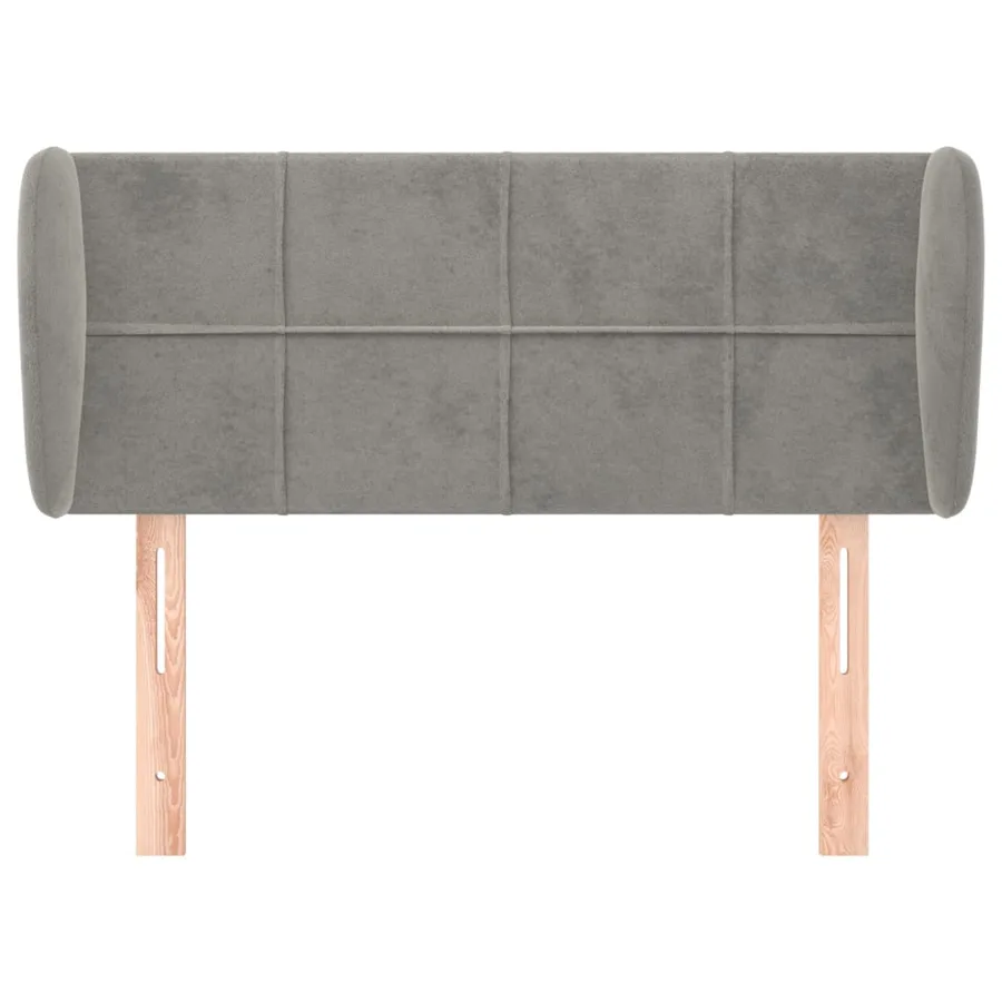 Tête de lit avec oreilles Gris clair 103x23x78/88 cm Velours - 3