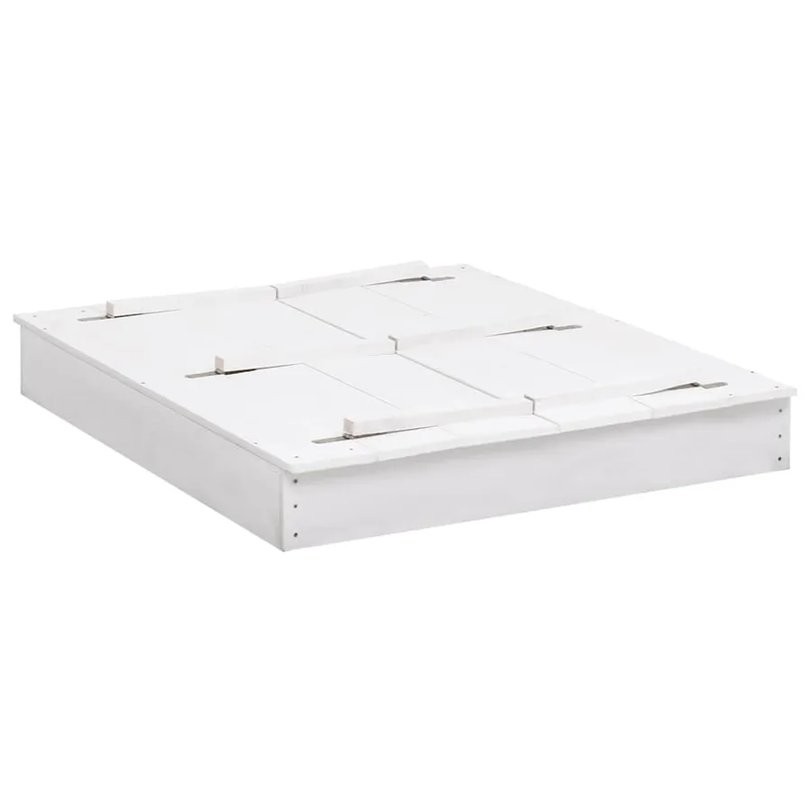 Bac à sable Bois de sapin Blanc 95x90x15 cm - 2