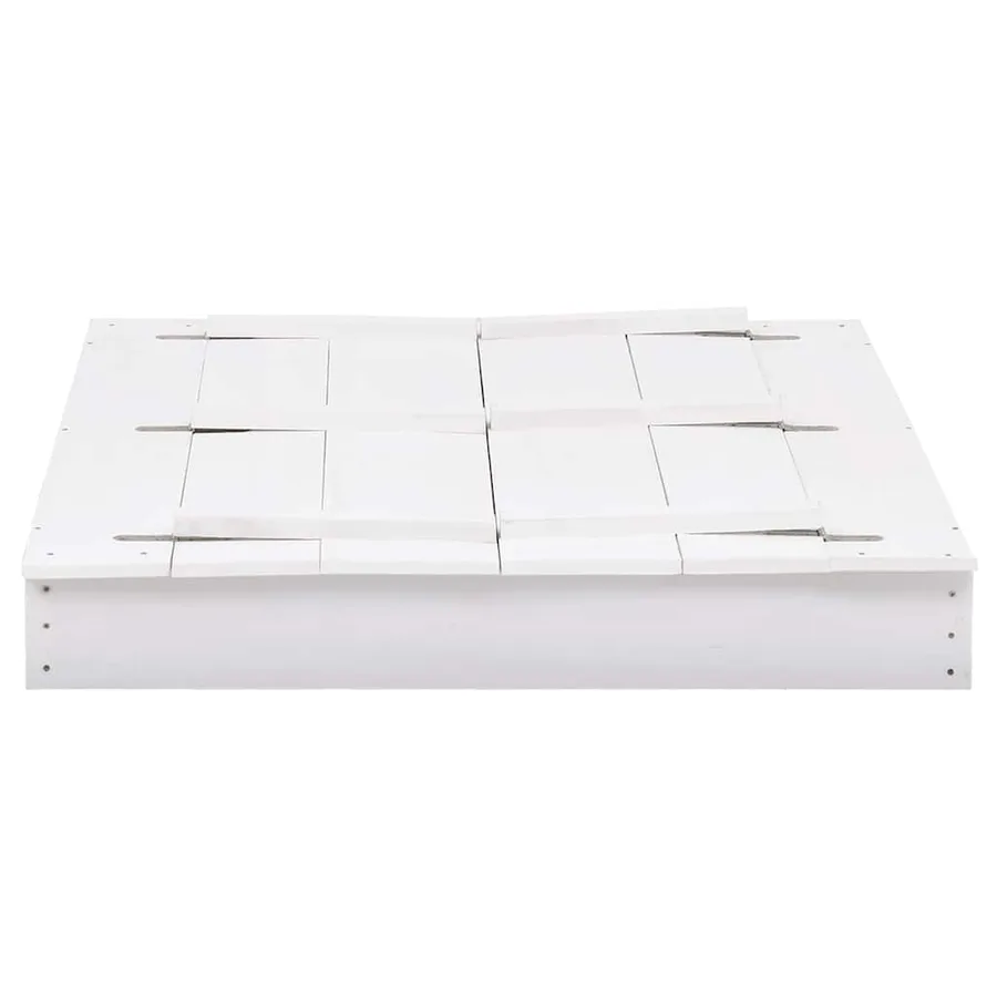 Bac à sable Bois de sapin Blanc 95x90x15 cm - 3