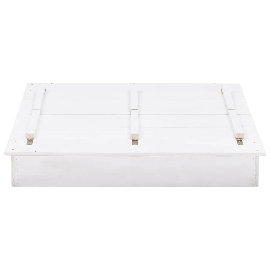 Bac à sable Bois de sapin Blanc 95x90x15 cm - 4