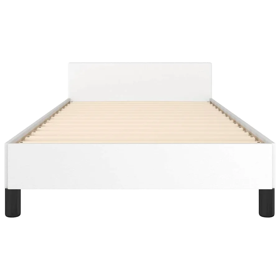 Cadre de lit avec tête de lit sans matelas blanc 90x190 cm - 5