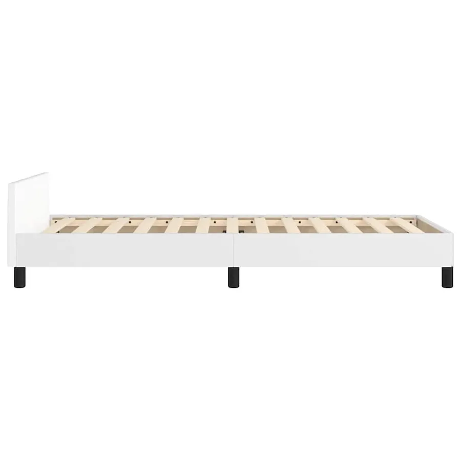Cadre de lit avec tête de lit sans matelas blanc 90x190 cm - 6