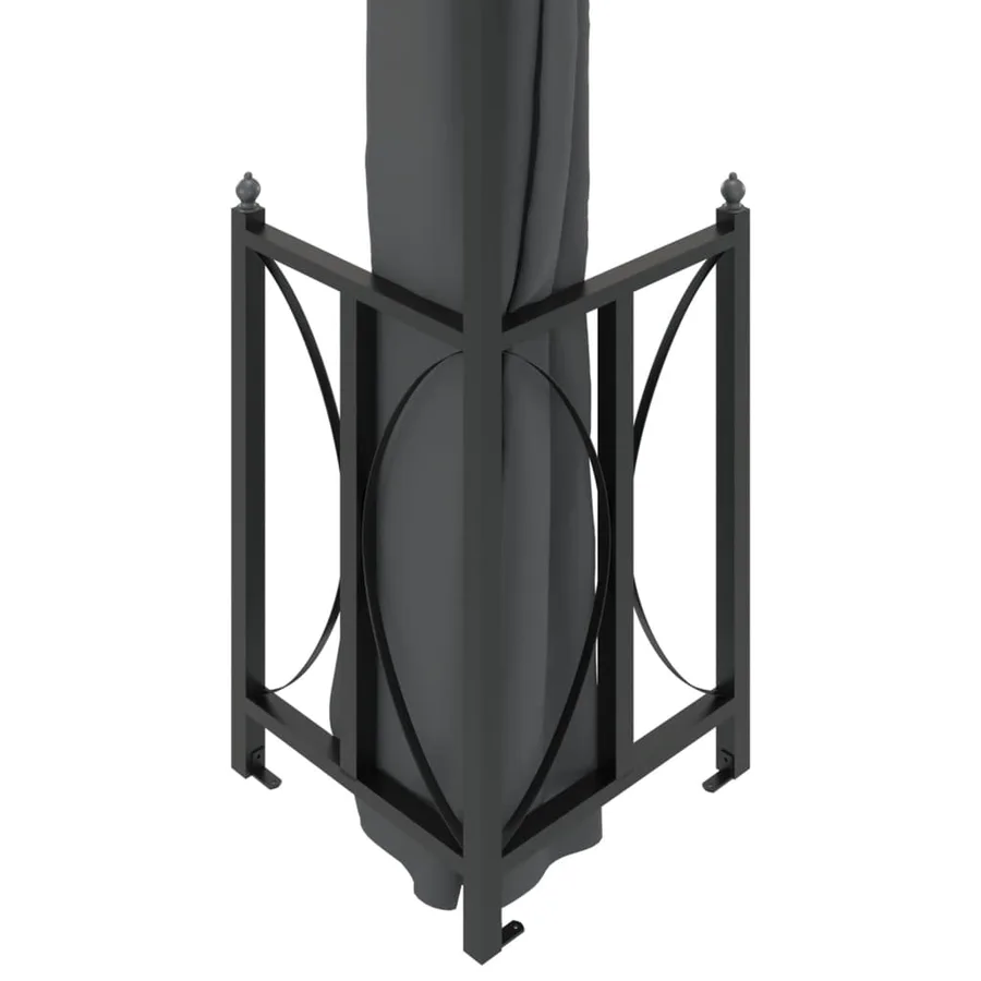 Tonnelle avec parois et toit double 3x3 m Anthracite - 5