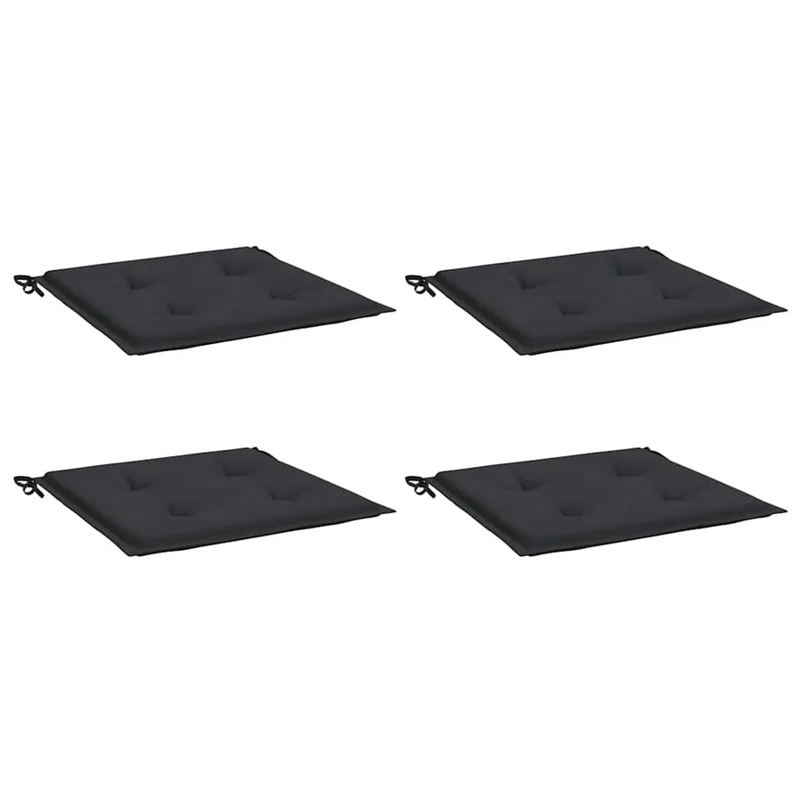 Coussins de chaise jardin lot de 4 noir 50x50x4 cm tissu oxford - 3