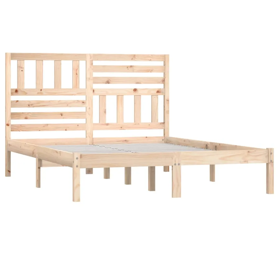 Cadre de lit sans matelas bois de pin massif 140x190 cm - 3