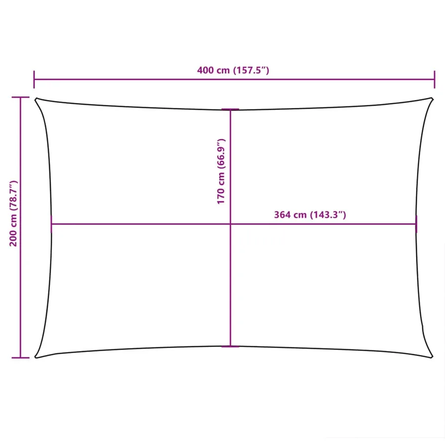 Voile de parasol Tissu Oxford rectangulaire 2x4 m marron - 10