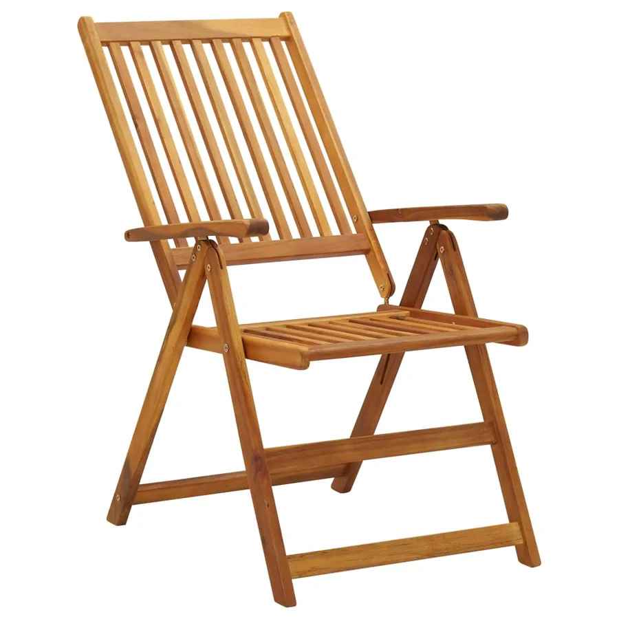 Chaises inclinables de jardin lot de 3 Bois solide d'acacia - 3