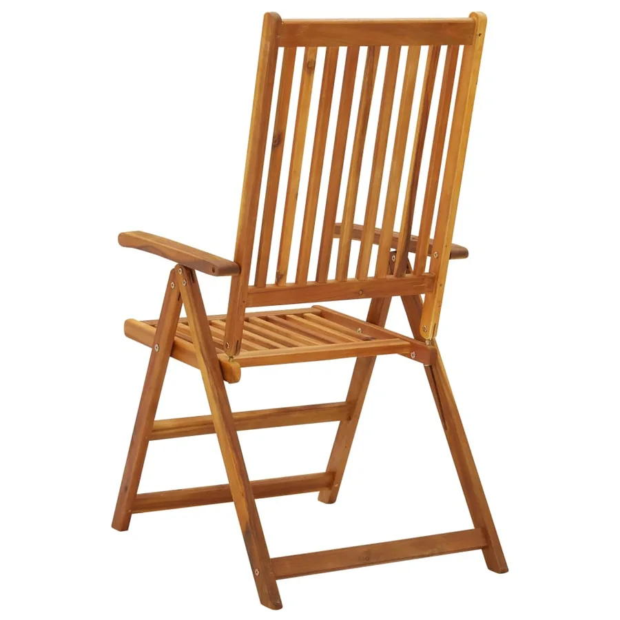 Chaises inclinables de jardin lot de 3 Bois solide d'acacia - 4