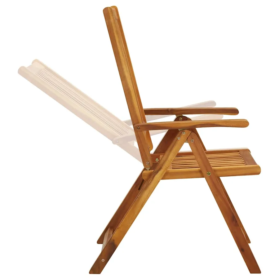 Chaises inclinables de jardin lot de 3 Bois solide d'acacia - 5