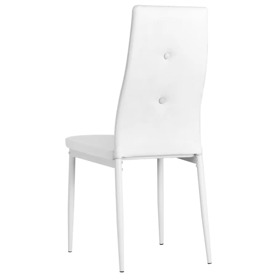Chaises à manger lot de 2 blanc similicuir - 5