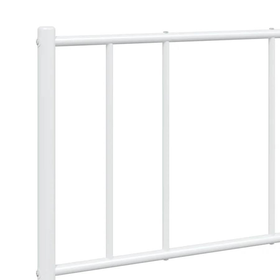 Cadre de lit métal sans matelas et pied de lit blanc 140x200 cm - 9