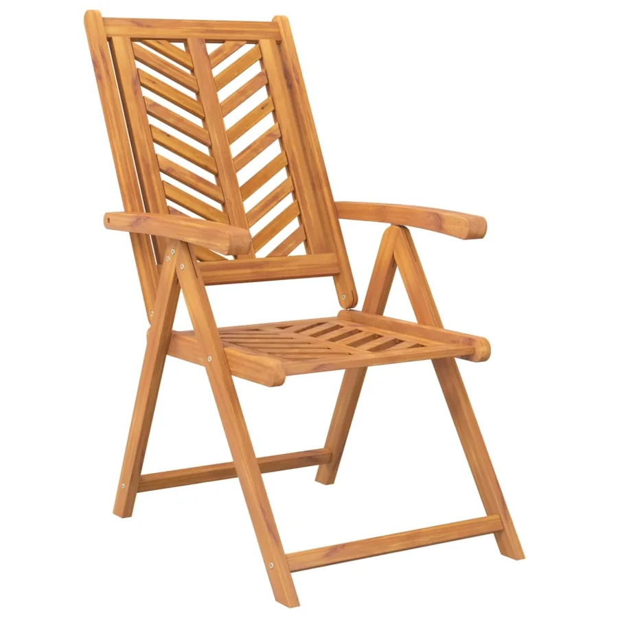 Chaises de jardin inclinables lot de 3 bois massif d'acacia - 3