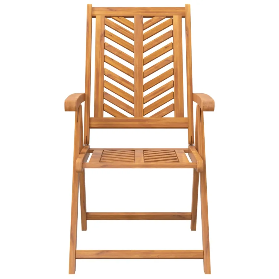 Chaises de jardin inclinables lot de 3 bois massif d'acacia - 4