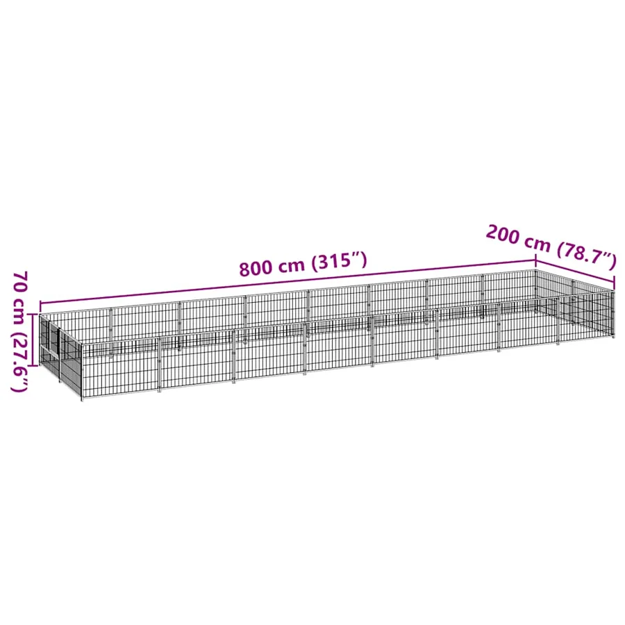 Chenil Argenté 16 m² Acier - 7
