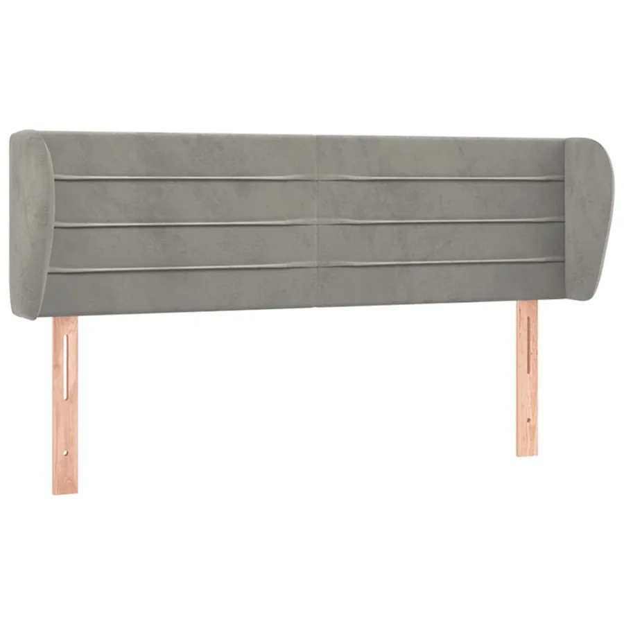 Tête de lit avec oreilles Gris clair 147x23x78/88 cm Velours - 2