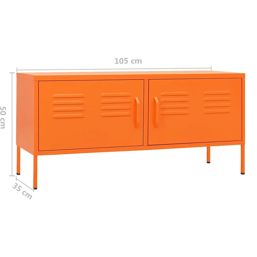 Meuble TV Orange 105x35x50 cm Acier - 10