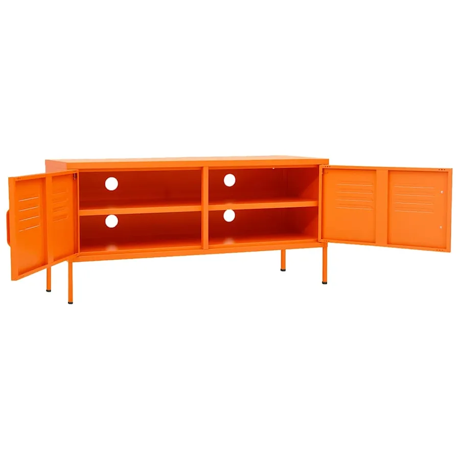 Meuble TV Orange 105x35x50 cm Acier - 6