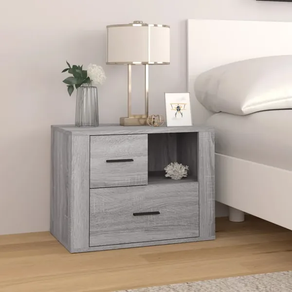 Table de chevet Sonoma gris 60x36x45 cm Bois d'ingénierie