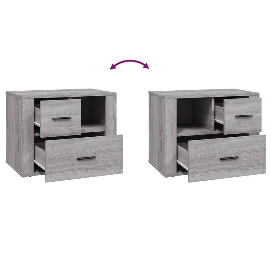 Table de chevet Sonoma gris 60x36x45 cm Bois d'ingénierie - 9