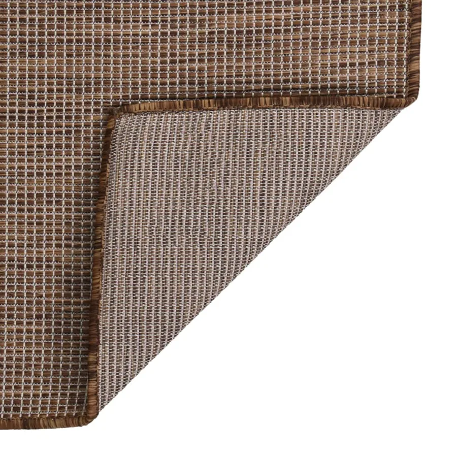 Tapis à tissage plat d'extérieur 200x280 cm Marron - 2