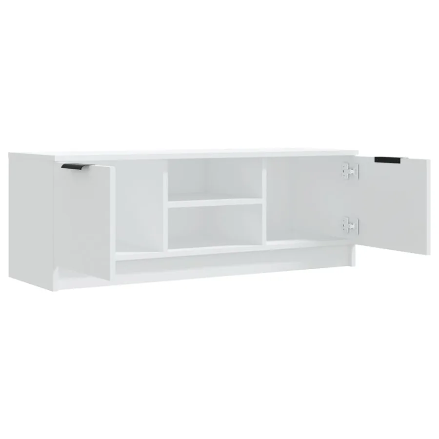 Meuble TV Blanc 102x35x36,5 cm Bois d'ingénierie - 4