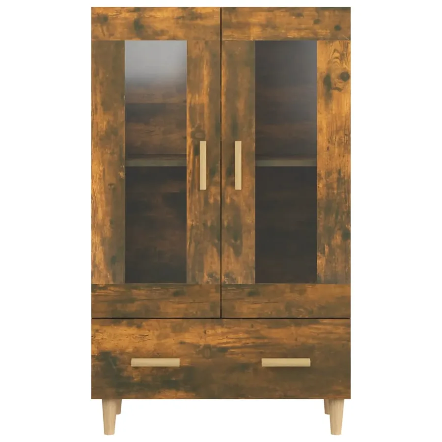 Buffet haut Chêne fumé 70x31x115 cm Bois d'ingénierie - 5