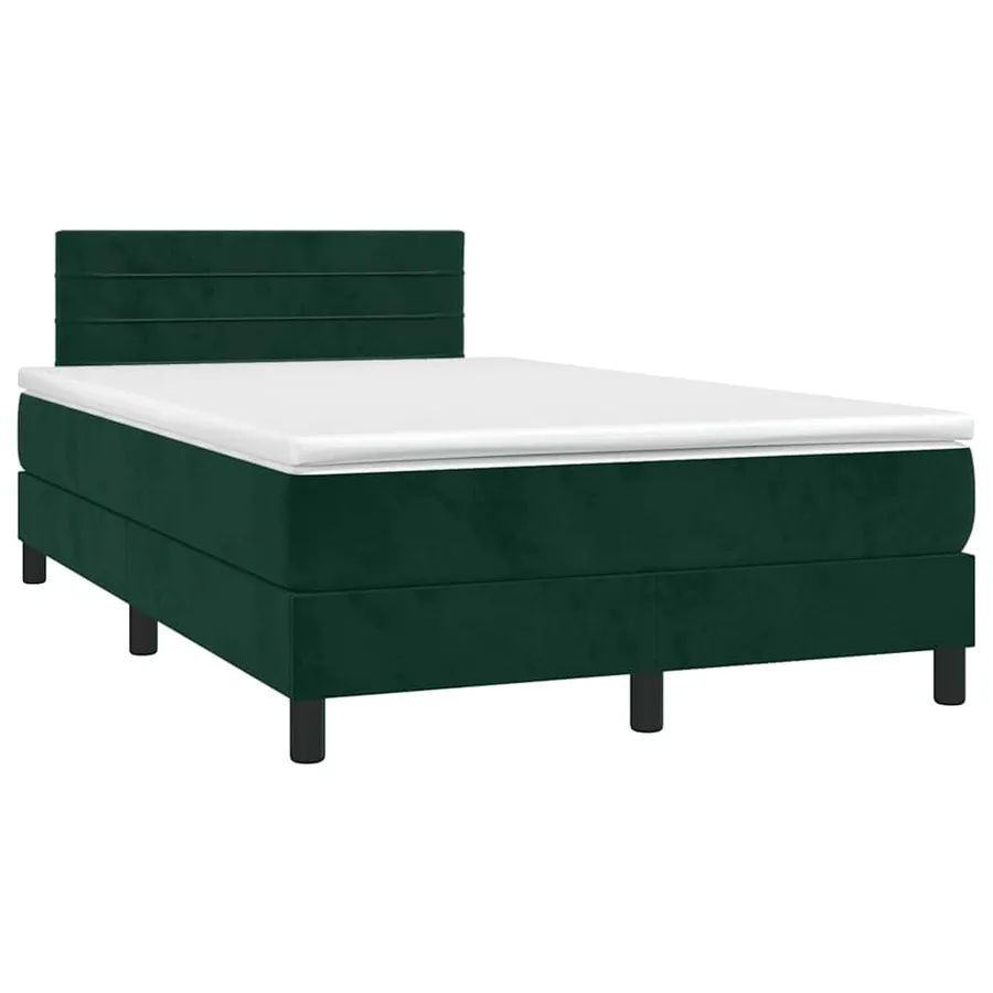 Sommier à lattes de lit avec matelas LED Vert foncé 120x200 cm - 3