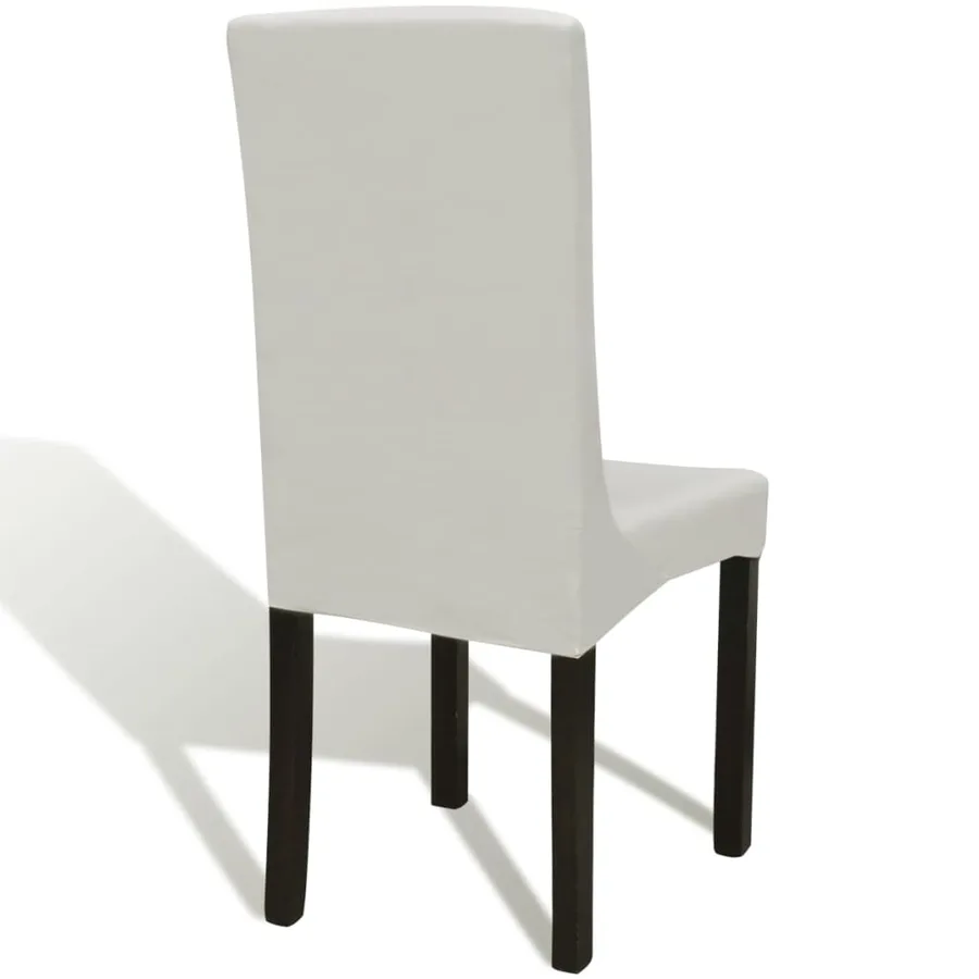 Housse de chaise droite extensible 4 pcs Crème - 5