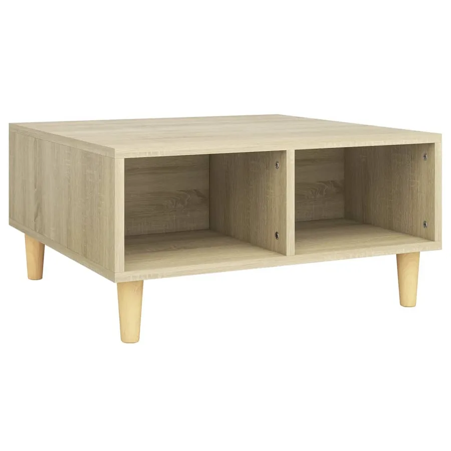 Table basse chêne sonoma 60x60x30 cm bois d'ingénierie - 2
