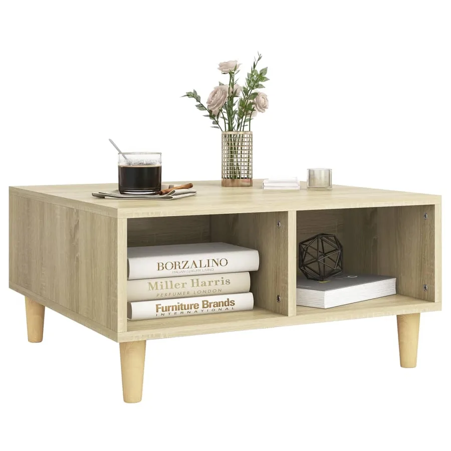 Table basse chêne sonoma 60x60x30 cm bois d'ingénierie - 3