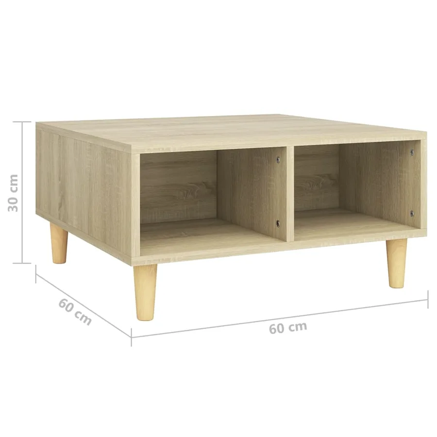 Table basse chêne sonoma 60x60x30 cm bois d'ingénierie - 6
