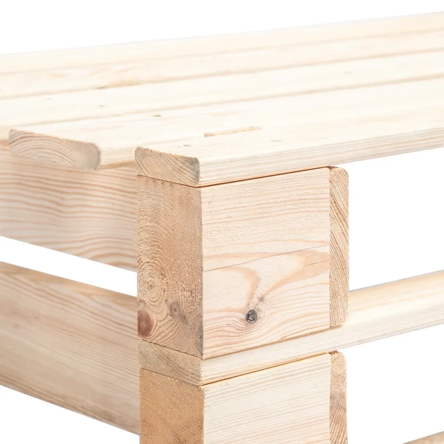 Canapé d'angle palette de jardin bois de pin imprégné - 5