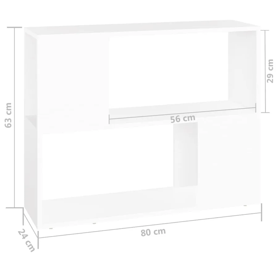 Meuble TV Blanc 80x24x63 cm Bois d'ingénierie - 7
